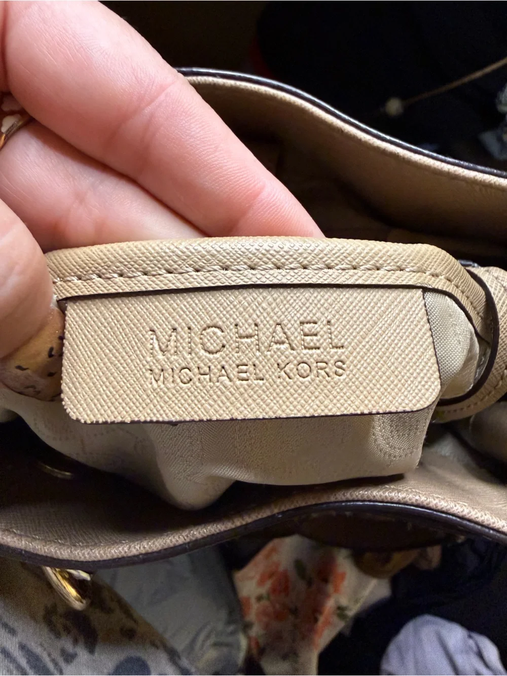 Beige Michael Kors Bag with Leopard Bow Accent - Picture 6 of 7
